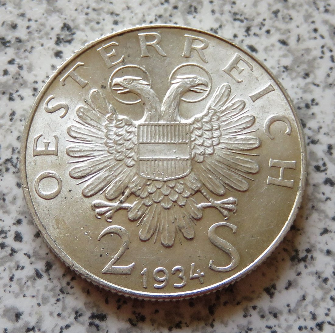  Österreich 2 Schilling 1934 Dollfuss   