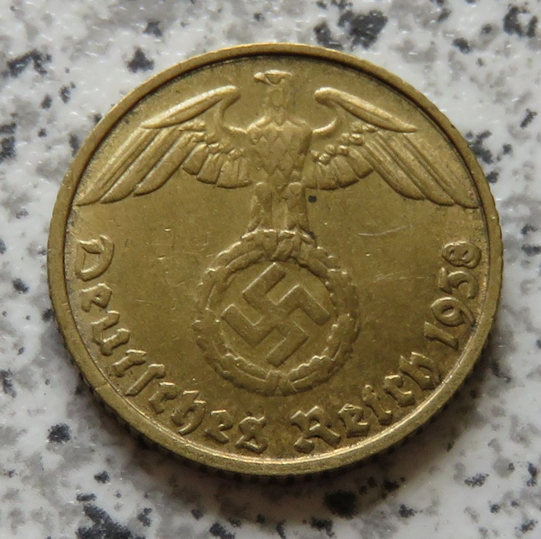  Drittes Reich 5 Reichspfennig 1938 D - Doppelschlag 8?   