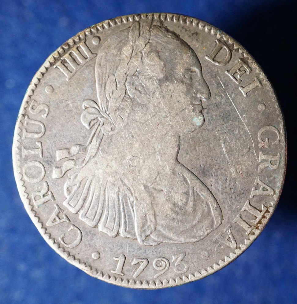  Mexiko, 8 Reales 1793, Silber   