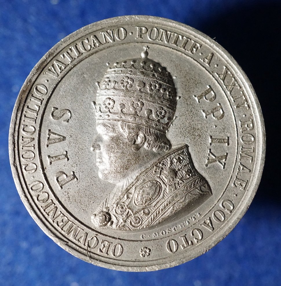  Italien / Vatikan Zinnmedaille 1870 Papst Pius IX. / 1. Vatikanisches Konzil   