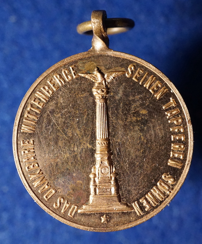  Brandenburg-Preußen, Medaille Wittenberge 1895, aus erbeutetem Geschütz   