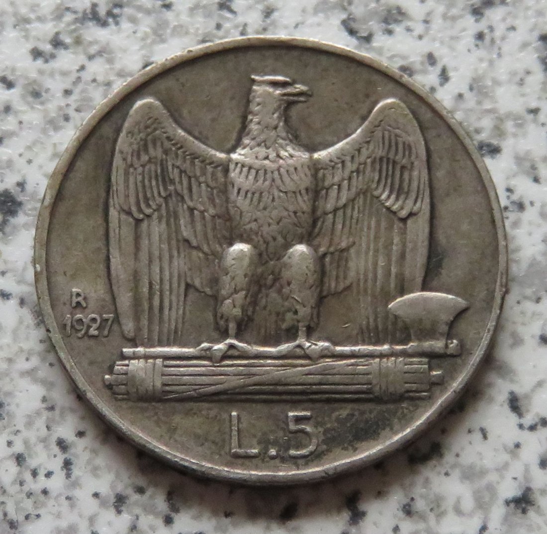  Italien 5 Lire 1927 R   