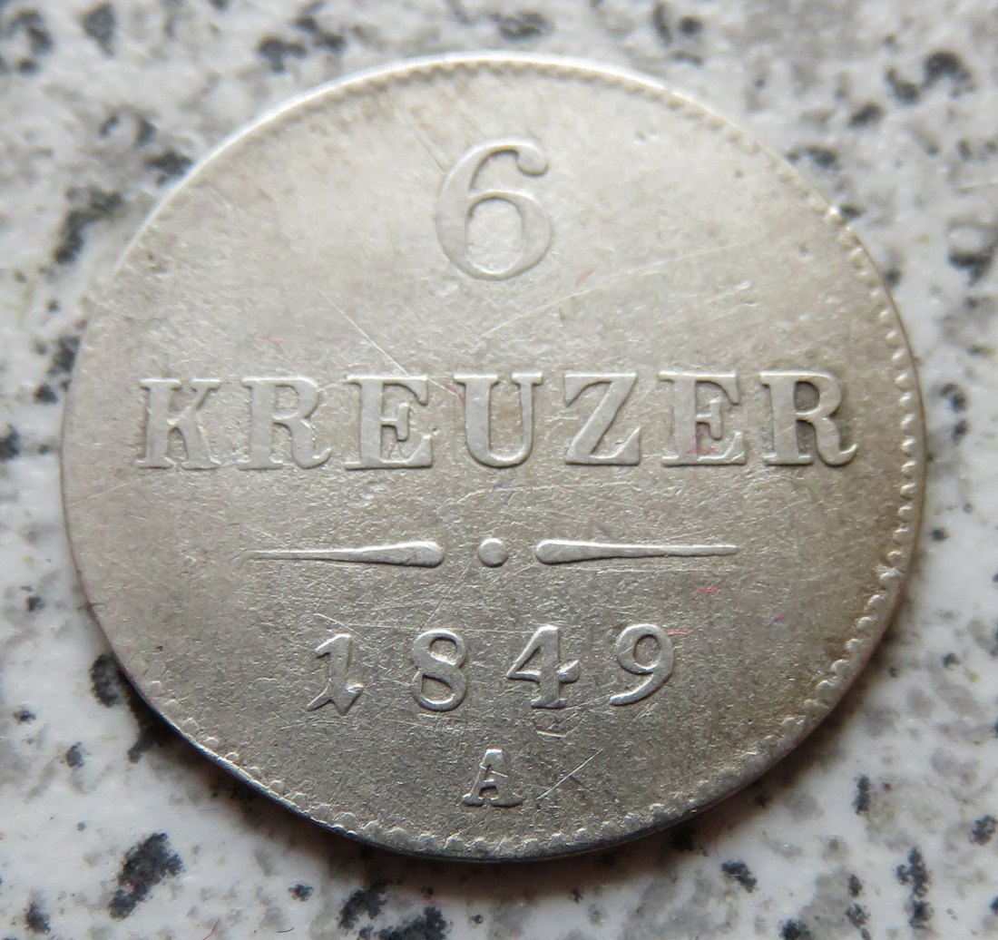  Österreich 6 Kreuzer 1849 A   