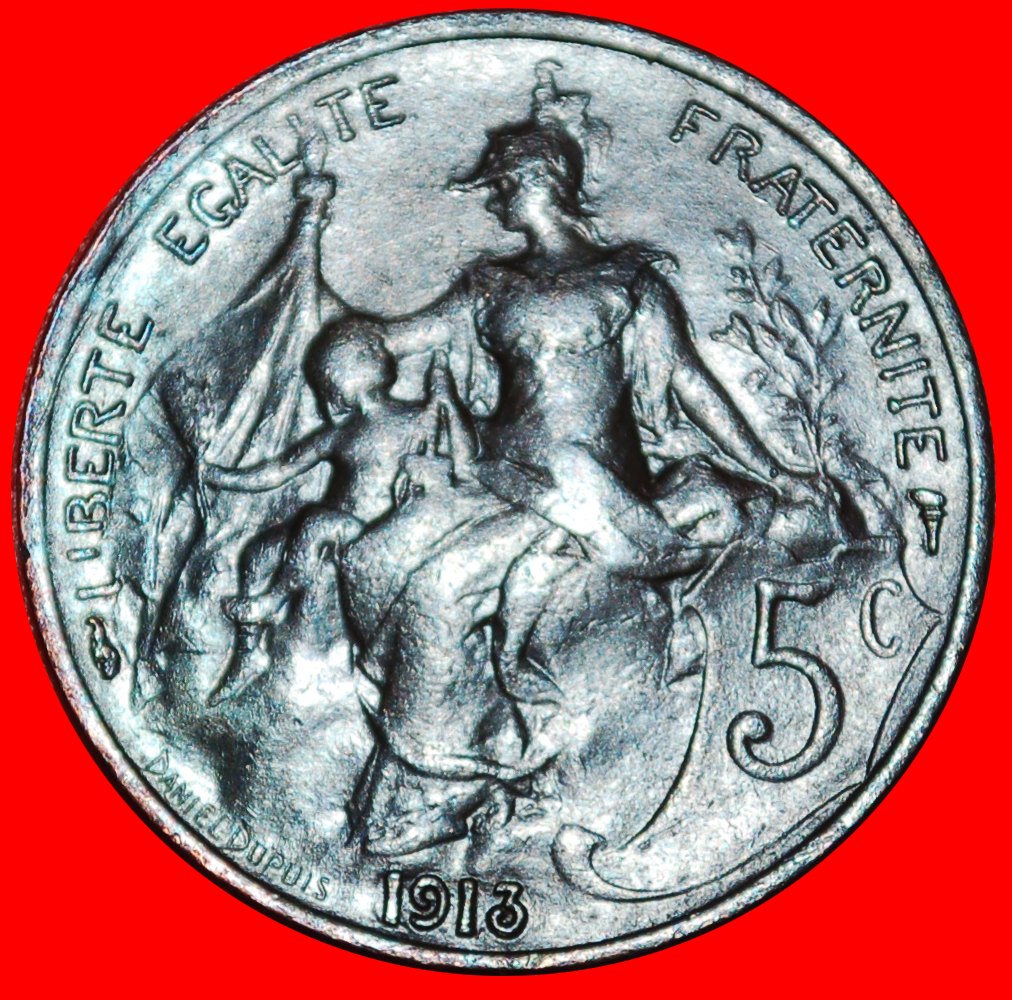  Ⰶ FREIHEIT (1897-1921): FRANKREICH ★ 5 CENTIME 1913!  ★OHNE VORBEHALT!   