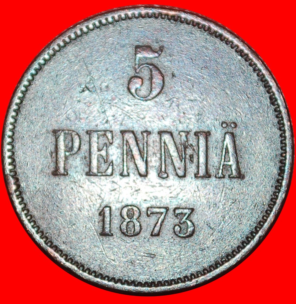  Ⰶ2 SO TYPE 1865-1870:FINLAND~russia,USSR★5 PENCE 1873!ALEXANDER II 1855-1881★LOW START ★ NO RESERVE!   