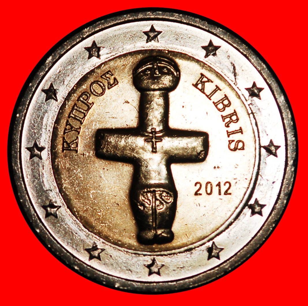  Ⰶ GREECE (2008-2024): CYPRUS ★ 2 EURO 2012 MINT LUSTRE! INTERESTING YEAR! ★LOW START ★ NO RESERVE!   