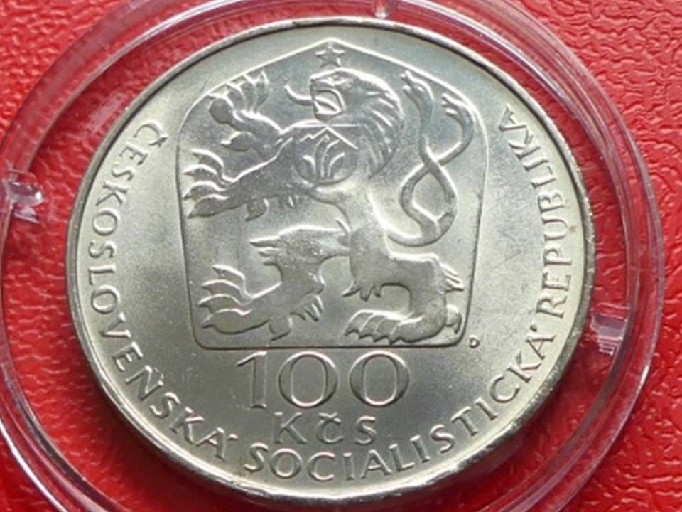  Silbermünze Tschechoslowakei 100 Korun 1977 Vaclav Hollar, 15 Gramm   