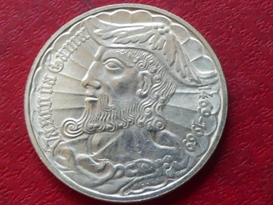  Silbermünze Portugal 50 Escudos 1969 „Vasco da Gama“, ca. 18 Gramm   