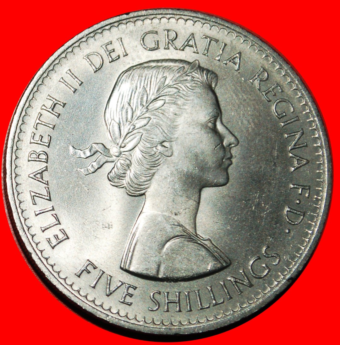  Ⰶ CROWN USA AUSSTELLUNG: GROSSBRITANNIEN★5 SHILLING 1960! ELISABETH II. (1953-2022) ★OHNE VORBEHALT!   