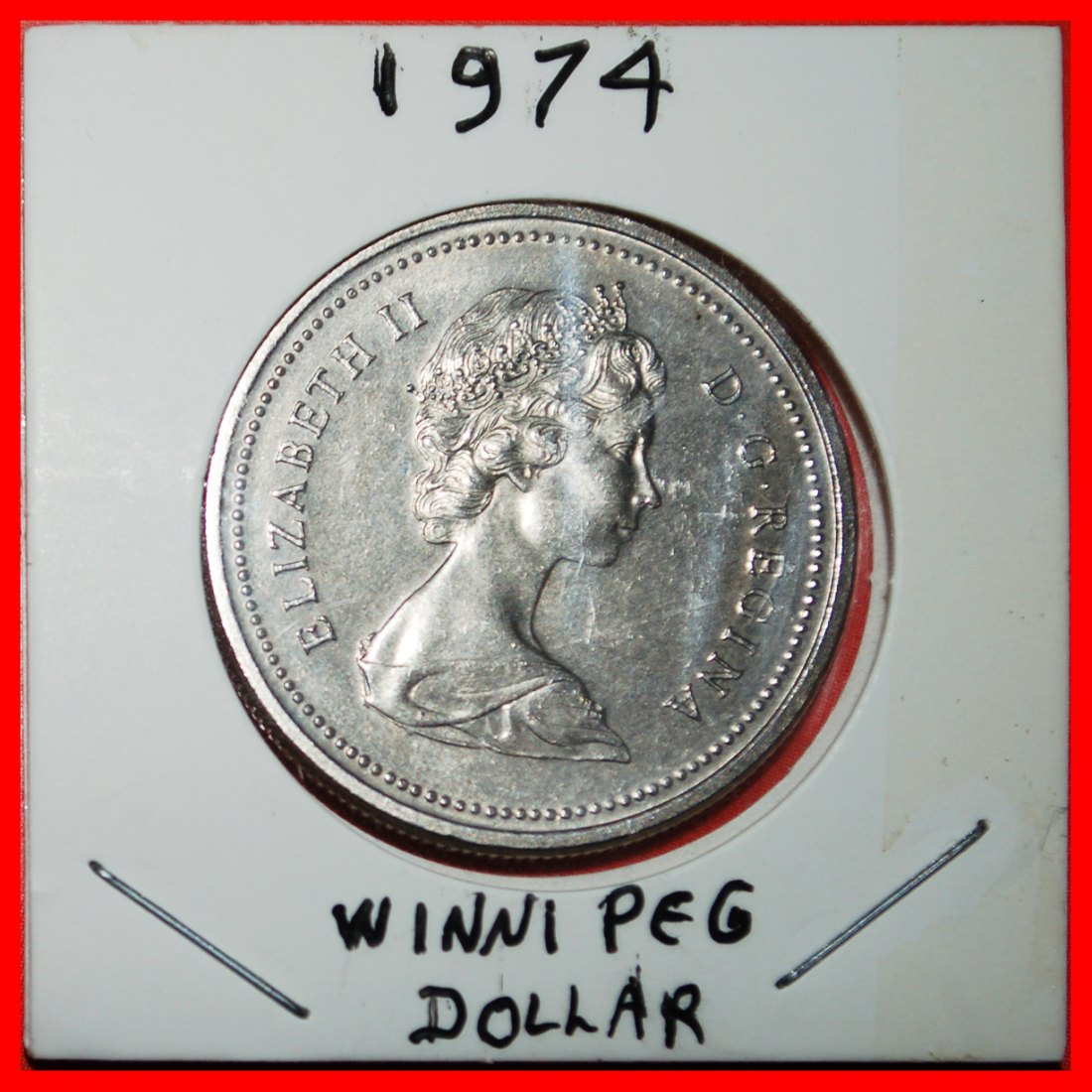  Ⰶ WINNIPEG: KANADA ★ 1 DOLLAR 1874-1974! ELISABETH II. (1953-2022) IN PACKUNG!★OHNE VORBEHALT!   