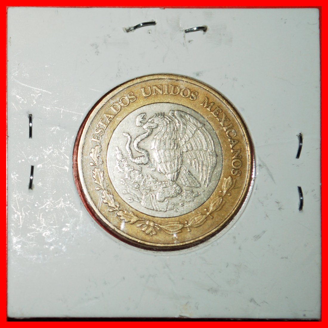  Ⰶ SUN STONE 2000-2001: MEXICO★10 PESOS 2001 MASK! MILLENNIUM UNCOMMON HOLDER★LOW START ★ NO RESERVE!   