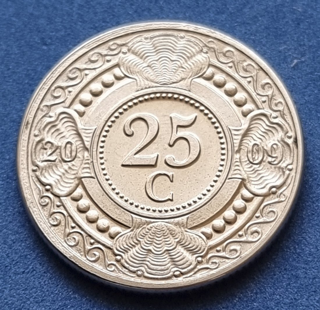  14852(4) 25 Cent (Niederländische Antillen) 2009 in UNC- .......................... von Berlin_coins   