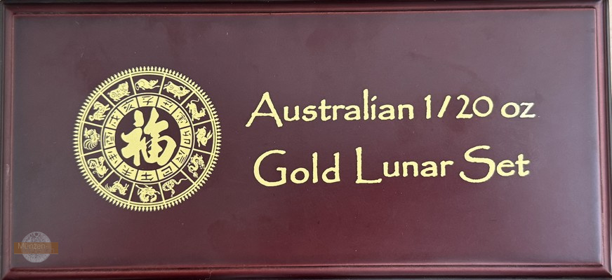 Australien 6 x 5 Dollar MM-Frankfurt Feingewicht: 6 x 1,56 zus. 9,36g Gold Lunar II Serie der 1/20 Unzen 2008 - 2013 