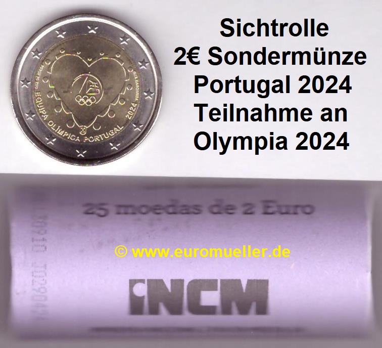 Portugal Rolle...2 Euro Gedenkmünze 2024...Olympia   