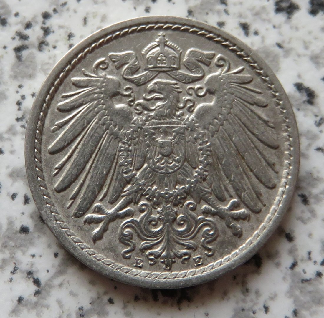  Kaiserreich 5 Pfennig 1909 E   