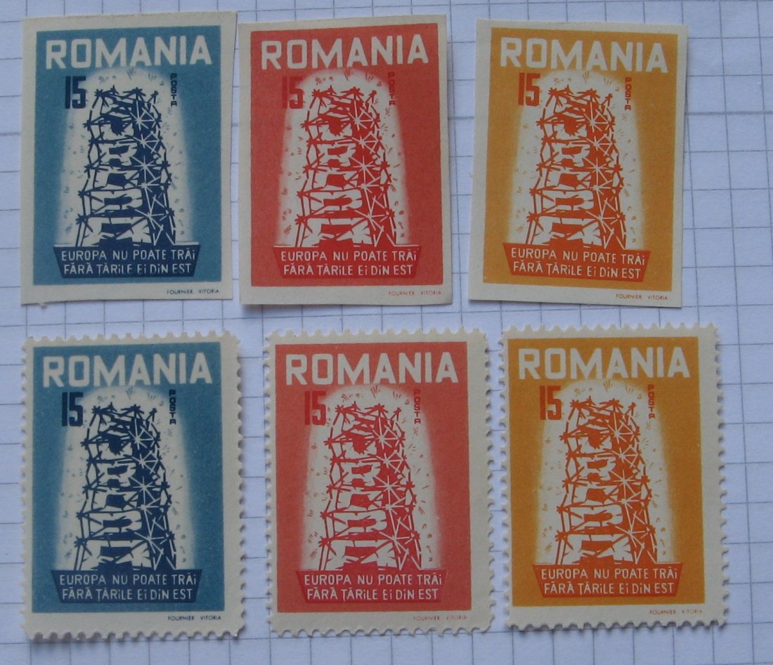  1956, Romania, Romania Government in Exile, Stamp series: „Europa”   