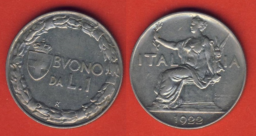  Italien 1 Lira 1922   