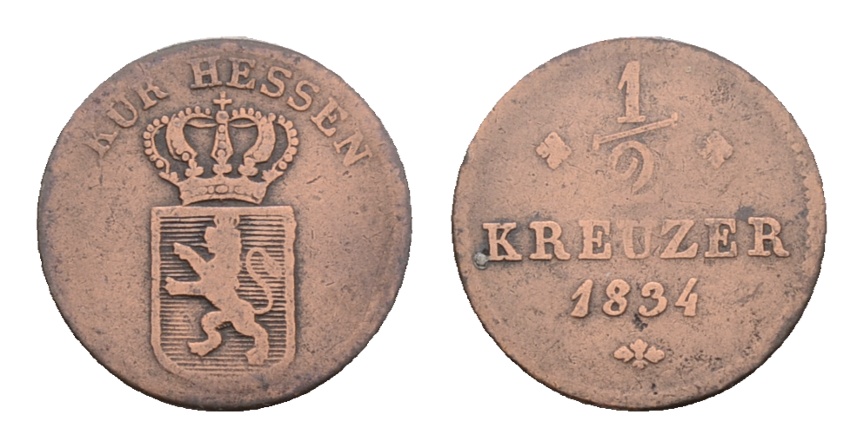  Hessen; Kleinmünze 1834   