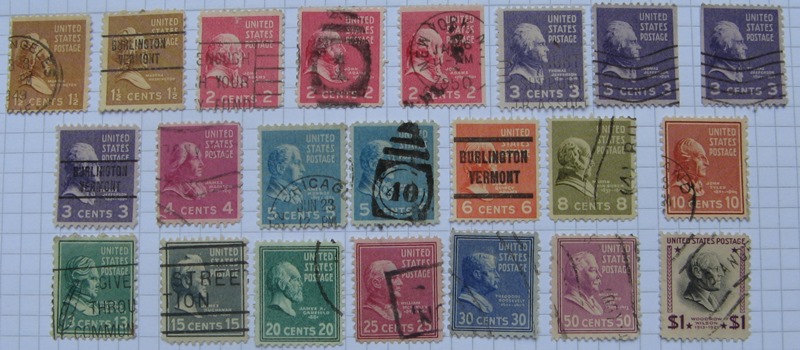  1938, USA, stamps series:  „Presidential Issue” (22 pcs)   