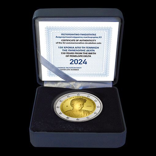  Original 2 euro 2024 PP Griechenland Penelope Delta, in Etui mit Zertikat+Schleife nur 3500 Auflage   