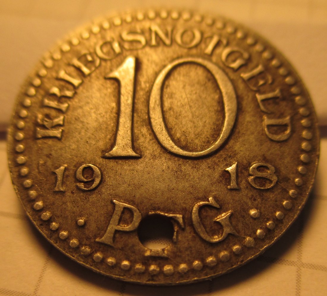  Kriegsnotgeld Stadt Rudolstadt - 1918 - 10 Pfennig -  aus dem Umlauf   