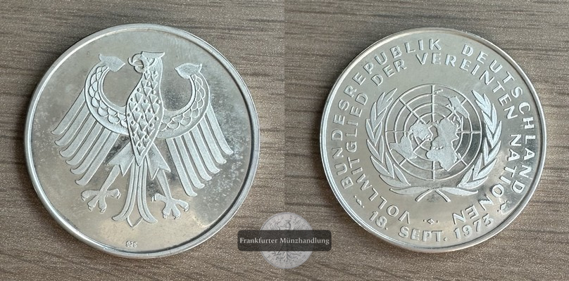  Token - Vereinte Nationen,  Bundesrepublik Deutschland FM-Frankfurt  Feingewicht: 24,05g   