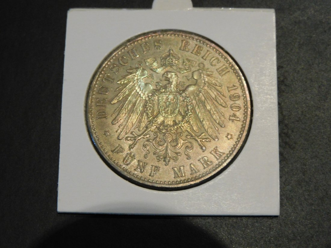  GERMANY 5 MARK 1904 M.SCHWERIN.GRADE-PLEASE SEE PHOTOS.   