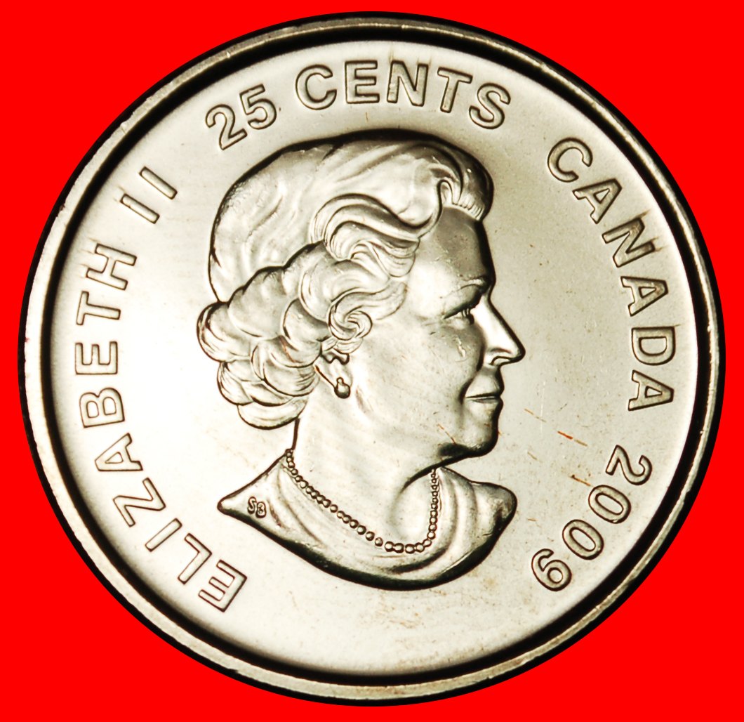  Ⰶ CINDY 2006: CANADA★25 CENTS 2009 UNC MINT LUSTRE! ELIZABETH II (1953-2022) LOW START ★ NO RESERVE!   