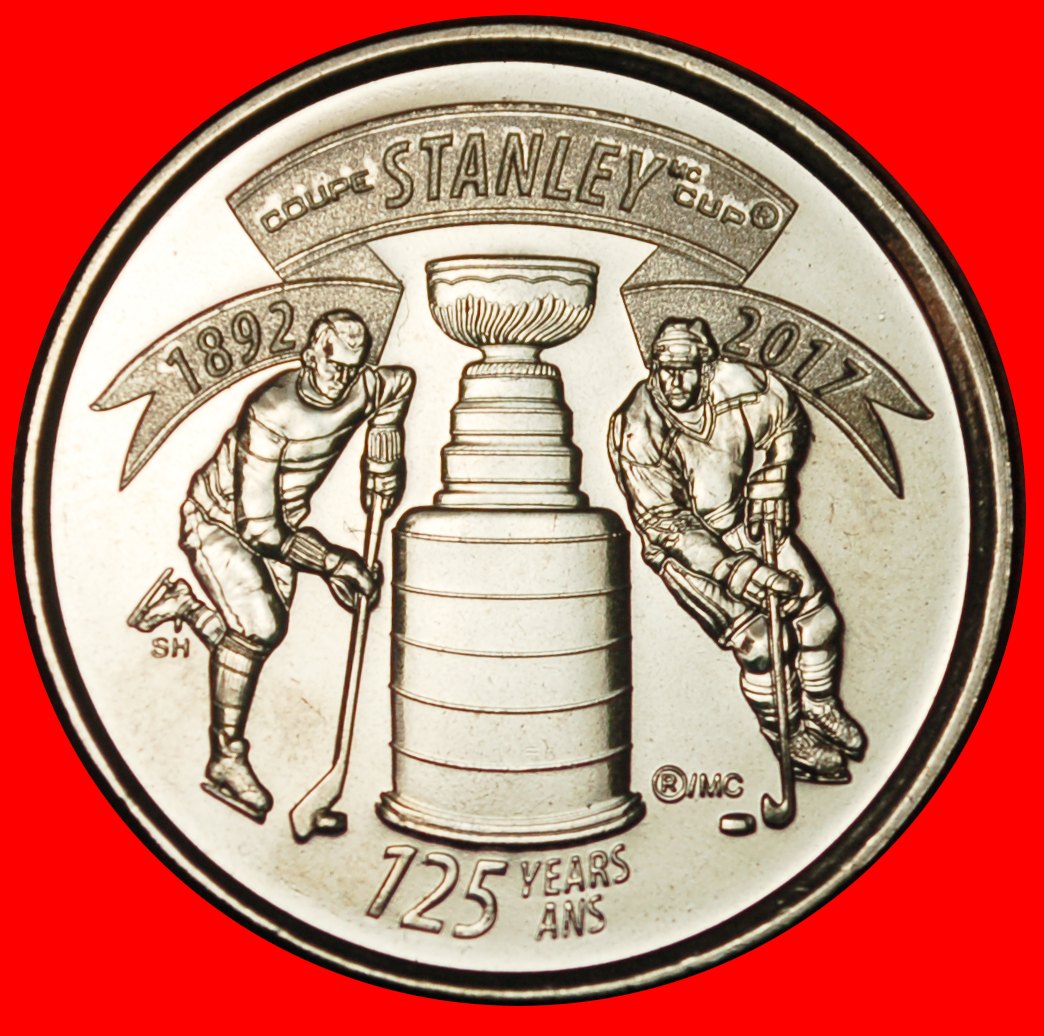  Ⰶ  EISHOCKEY 1892: KANADA ★25 CENT 2017 STG STEMPELGLANZ! ELISABETH II. (1953-2022)★OHNE VORBEHALT!   