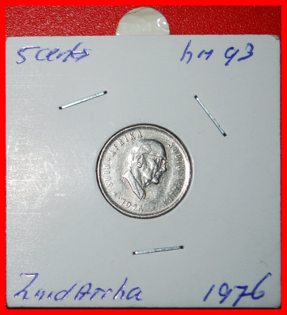  Ⰶ CRANE: SOUTH AFRICA ★ 5 CENTS 1976 FOUCHE (1968-1975)! IN HOLDER!  ★LOW START ★ NO RESERVE!   