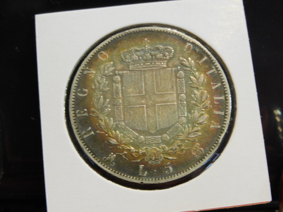  ITALY 5 LIRE 1874 M.GRADE-PLEASE SEE PHOTOS.   