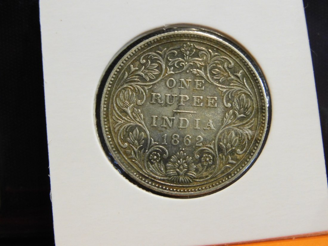  BRITISH INDIA 1 RUPEE 1862.GRADE-PLEASE SEE PHOTOS.   