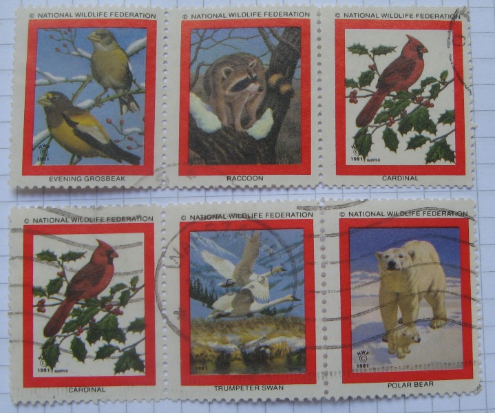  1981-National Wildlife Federation-Christmas Charity Stamps Set (6 pcs)   