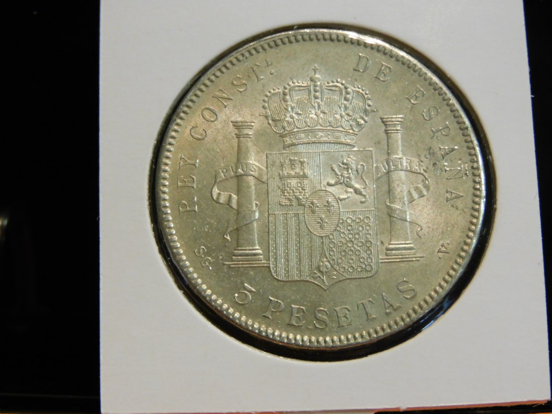  SPAIN 5 PESETAS 1898.GRADE-PLEASE SEE PHOTOS.   