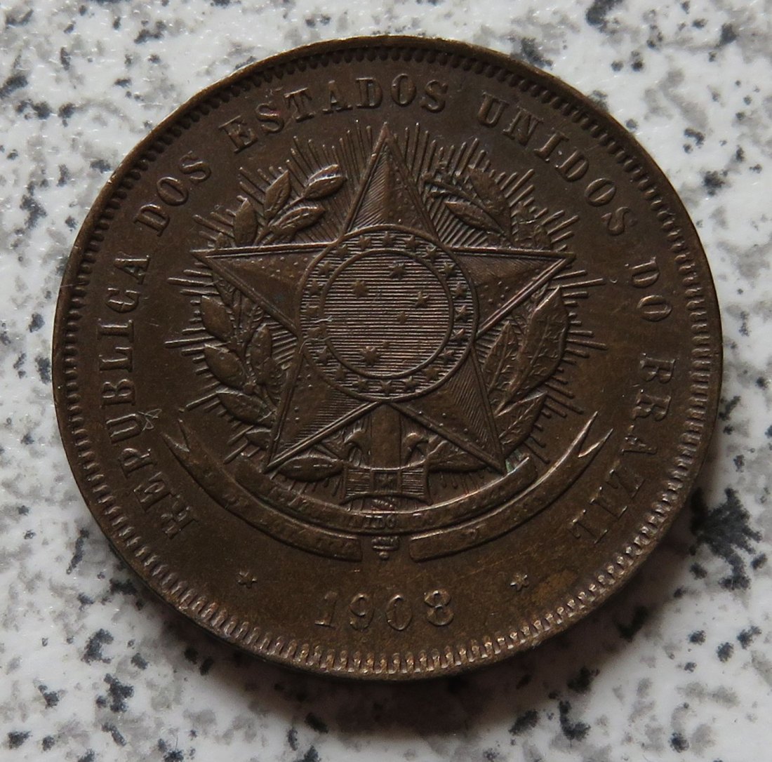  Brasilien 20 Reis 1908, Erhaltung   