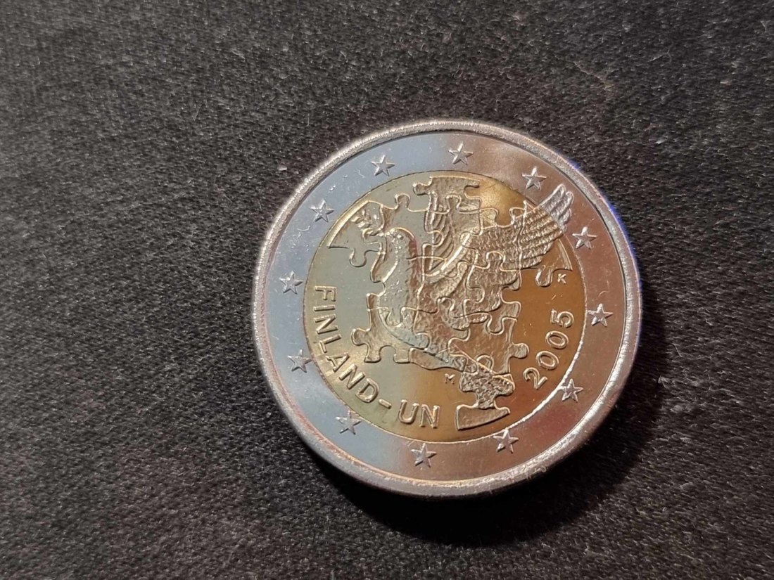  Finnland 2 Euro Sondermünze 2005 - 60 Jahre Vereinte Nationen STG   