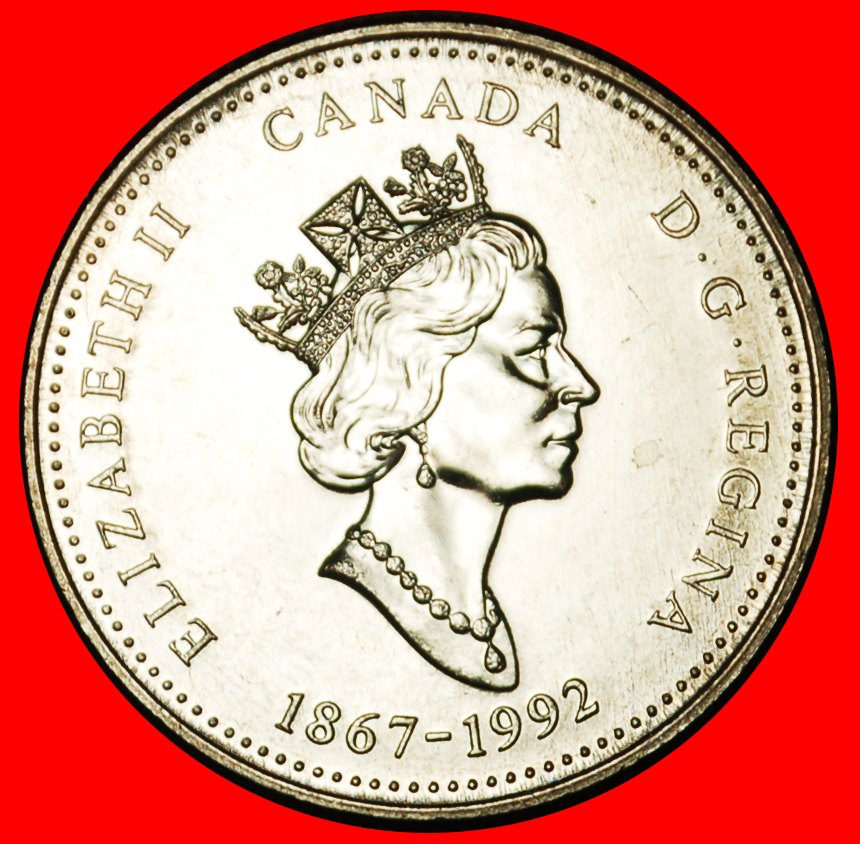  Ⰶ INUKSHUK: CANADA ★ 25 CENTS 1867-1992 UNC LUSTRE! ELIZABETH II (1953-2022)★LOW START ★ NO RESERVE!   