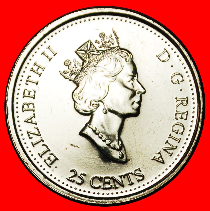  Ⰶ FEHLER NACH DEM VÖLKERMORD: KANADA ★ 25 CENTS 2000 STG ★ELISABETH II. 1953-2022★OHNE VORBEHALT!   