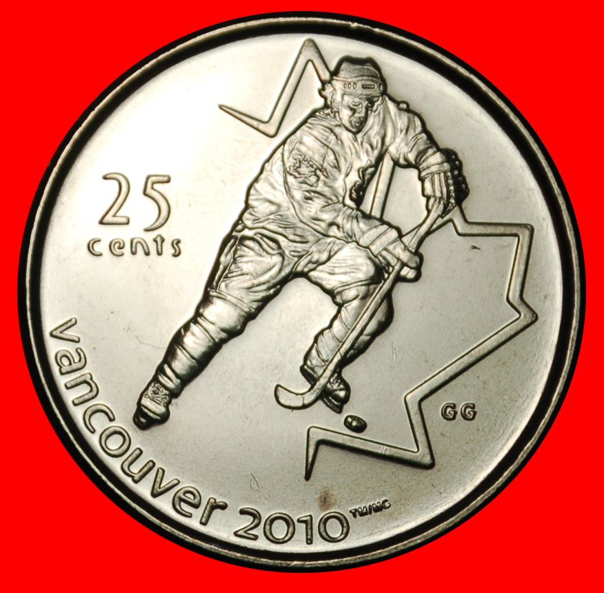  Ⰶ EISHOCKEY 2010: KANADA ★ 25 CENT 2007 STG STEMPELGLANZ! ★ELISABETH II. 1953-2022★OHNE VORBEHALT!   