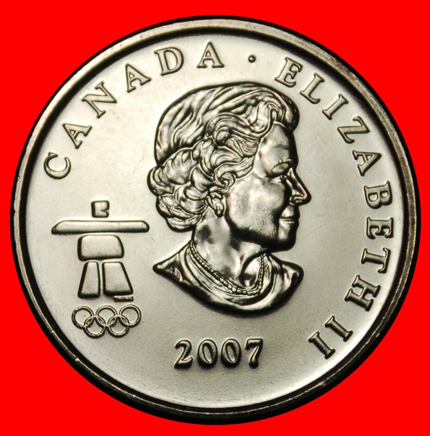  Ⰶ HOCKEY 2010:CANADA★25 CENTS 2007 UNC MINT LUSTRE! ELIZABETH II (1953-2022)★LOW START ★ NO RESERVE!   