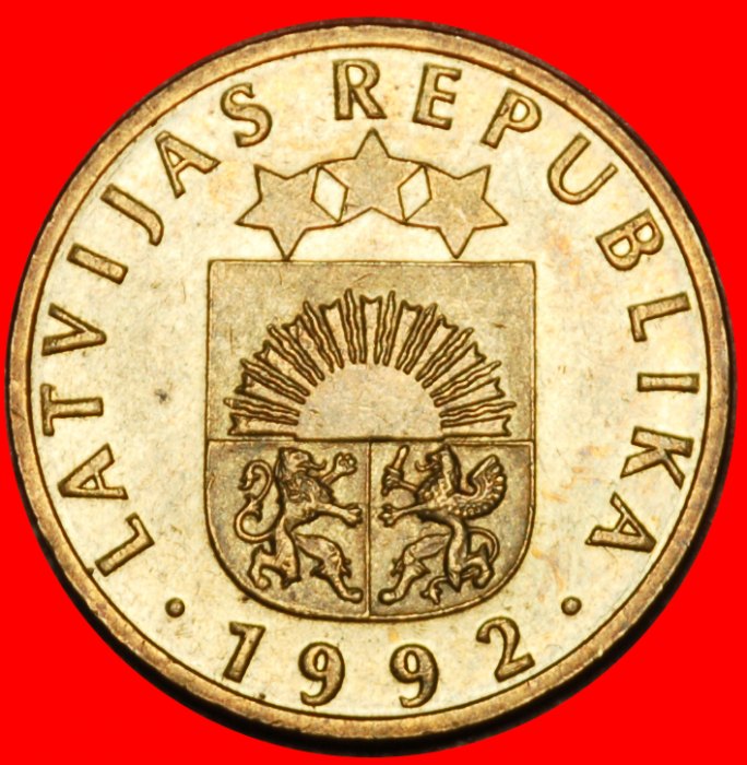  Ⰶ DEUTSCHLAND (1992-2008):lettland (früher die UdSSR,russland)★10 SANTIM 1992 FEHLER★OHNE VORBEHALT!   