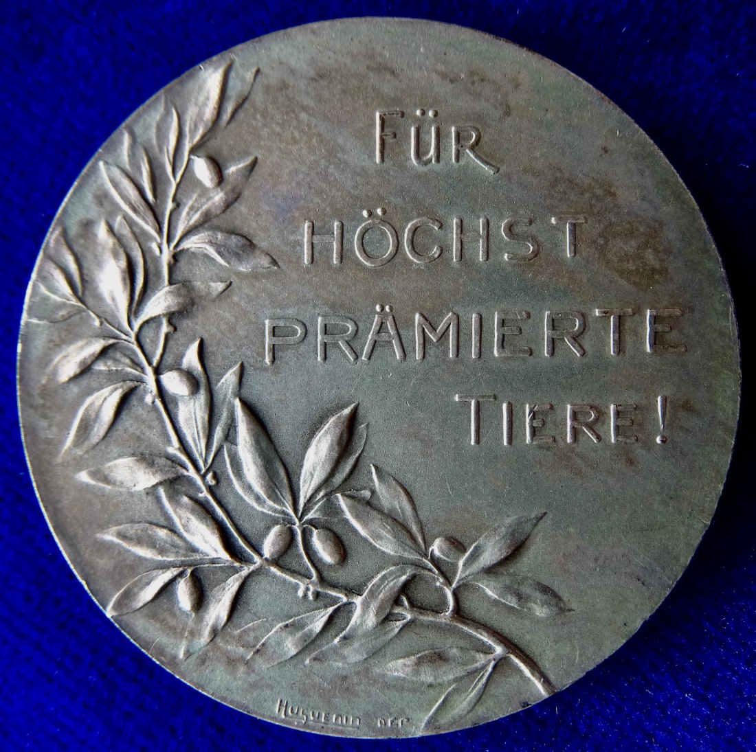  Blau- und Weisswiener Rassekaninchen Schweiz Prämien- Medaille Jugendstil   