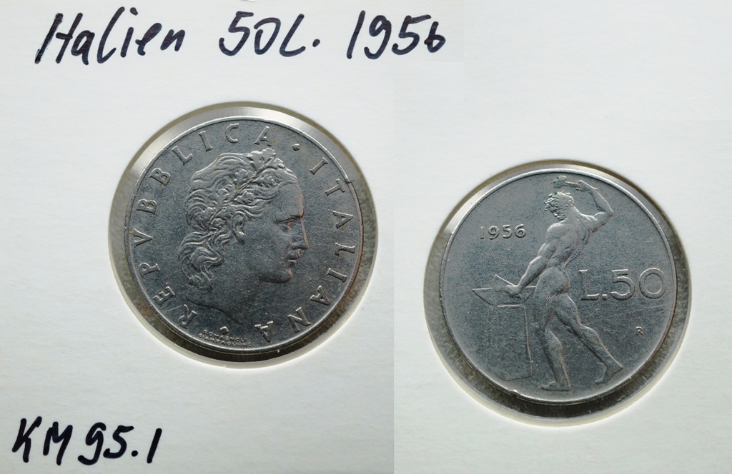  Italien, 50 Lire 1956   