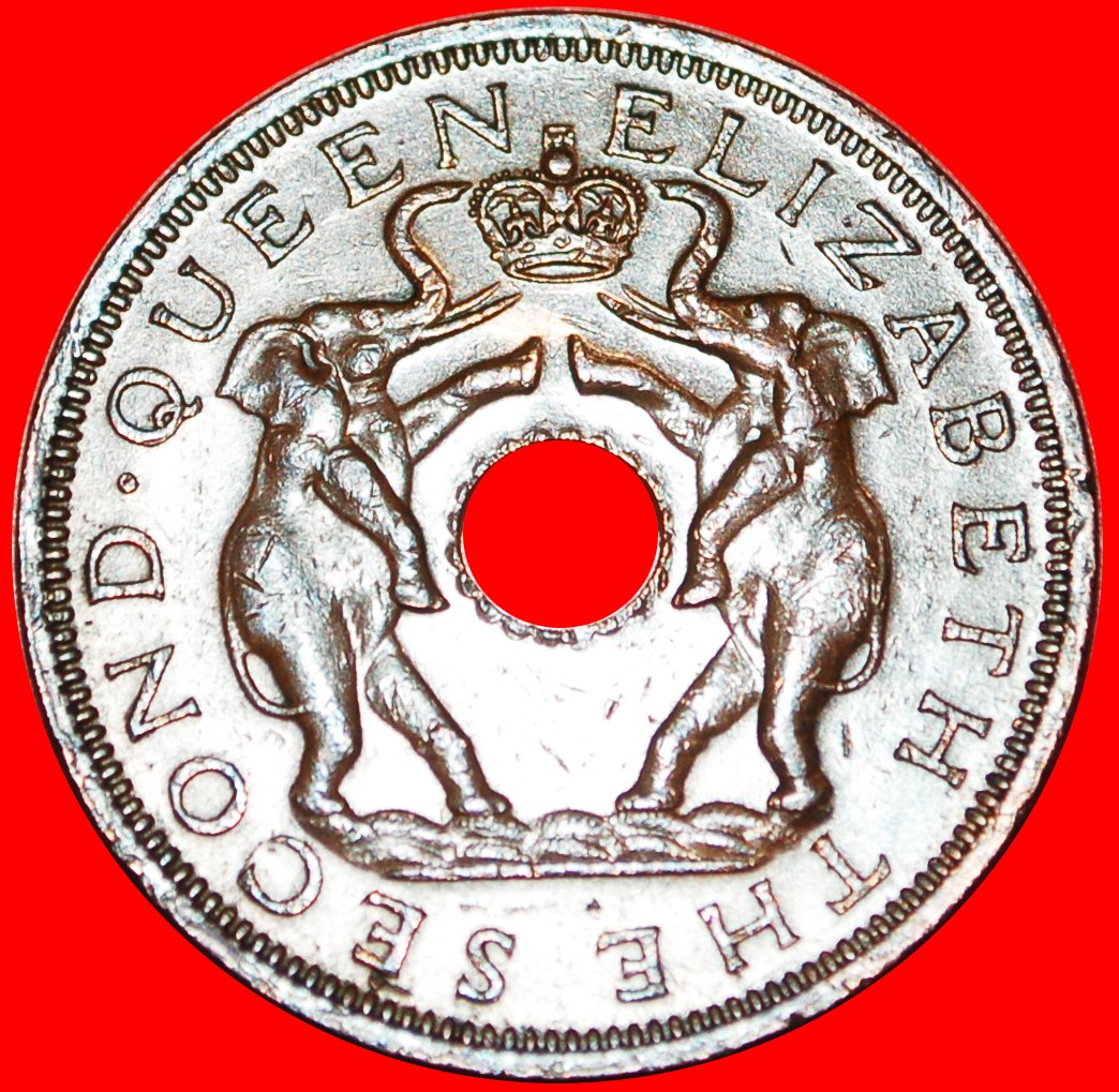  Ⰶ GROSSBRITANNIEN (1955-1963): RHODESIEN UND NJASSALAND ★ 1 PENNY 1962 ELEFANTEN ★OHNE VORBEHALT!   