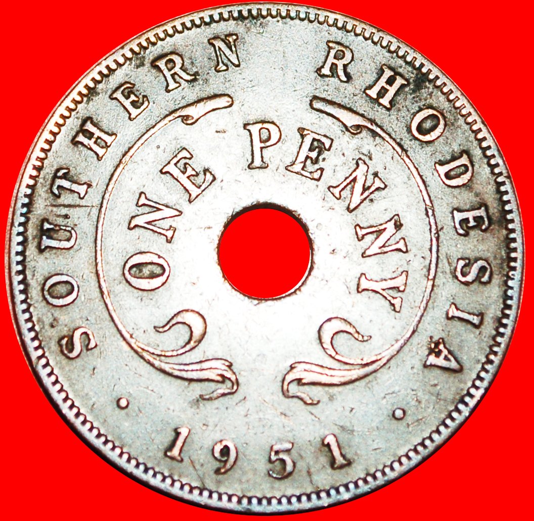  Ⰶ GREAT BRITAIN (1949-1952): RHODESIA ★ 1 PENNY 1951! GEORGE VI (1937-1952) ★LOW START ★ NO RESERVE!   