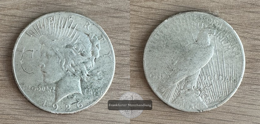  USA  1 Dollar  Peace Dollar  1926  FM-Frankfurt Feingewicht: 24,06g   