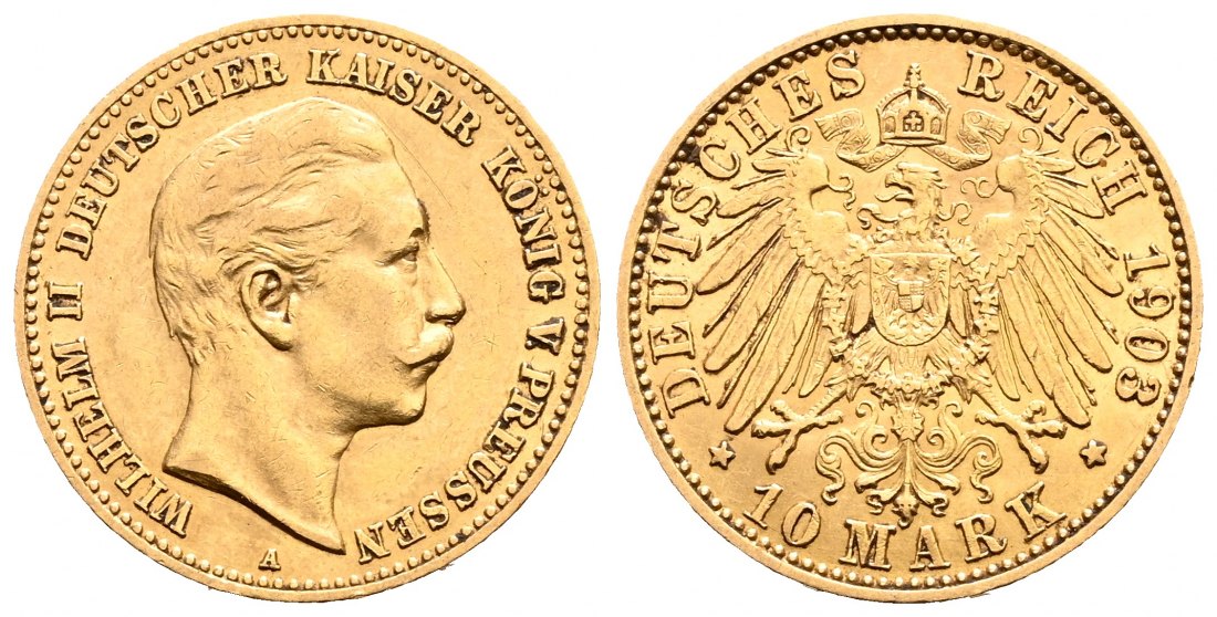 PEUS 2050 Preußen - Kaiserreich 3,58 g Feingold. Wilhelm II.(1888 - 1918) 10 Mark GOLD 1903 A Sehr schön