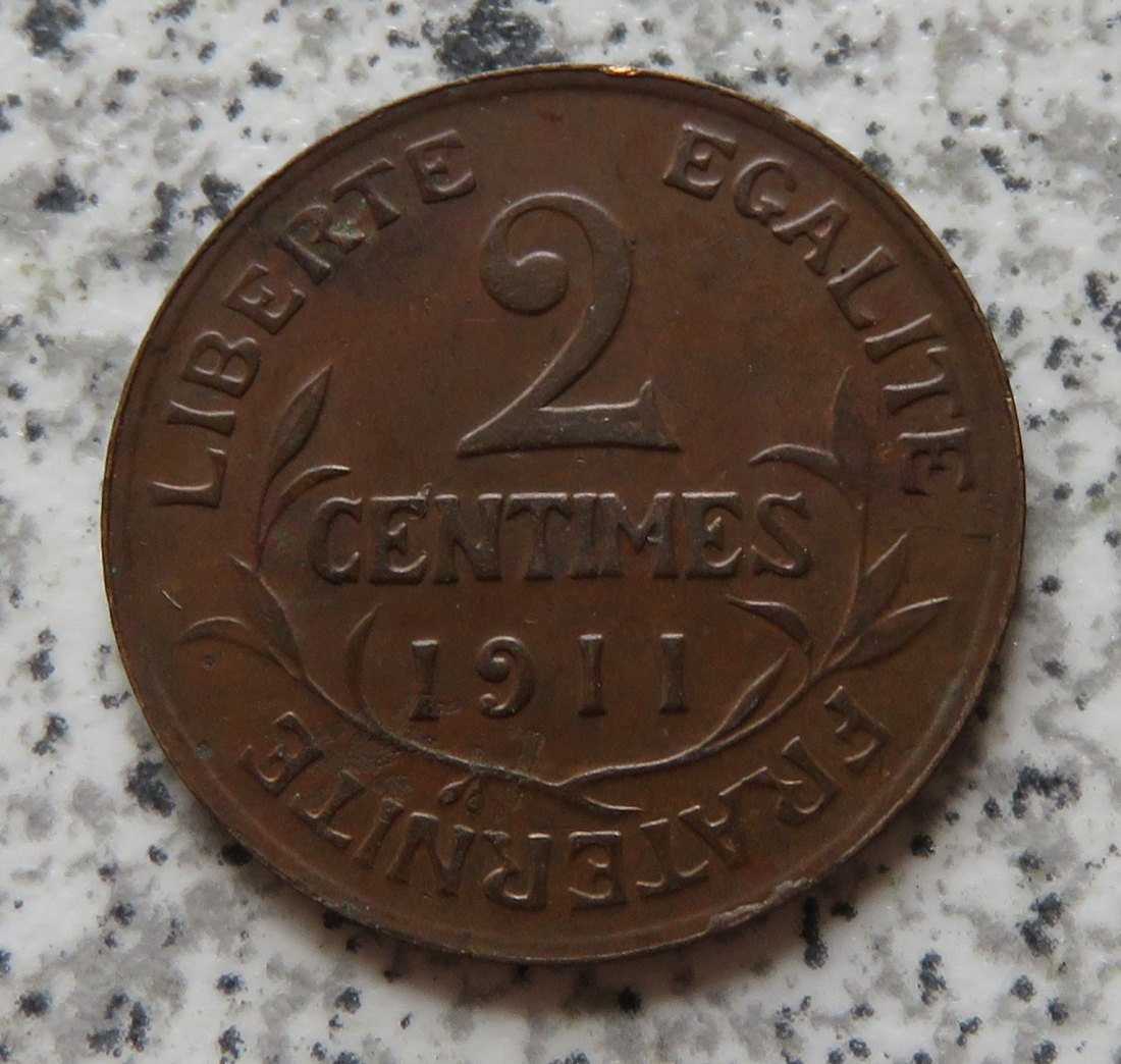  Frankreich 2 Centimes 1911   