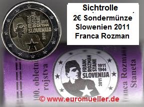 Slowenien Rolle...2 Euro Sondermünze 2011...F. Rozman   