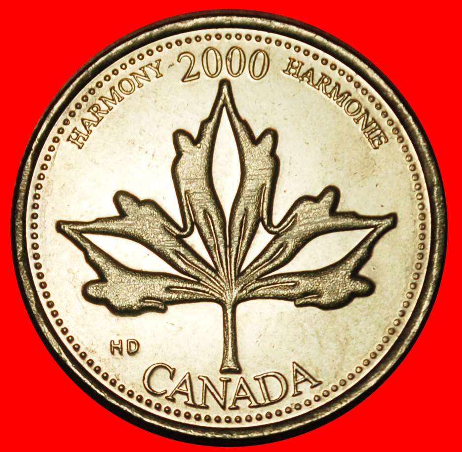  Ⰶ ERROR 6 HUMANS: CANADA★ 25 CENTS 2000 UNC LUSTRE! ELIZABETH II (1953-2022)★LOW START ★ NO RESERVE!   